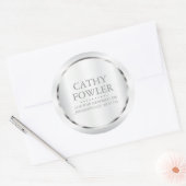 丸住所シルバーラベルとホワイトラベル ラウンドシール (封筒)