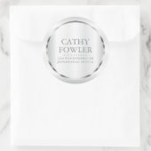 丸住所シルバーラベルとホワイトラベル ラウンドシール (バッグ)