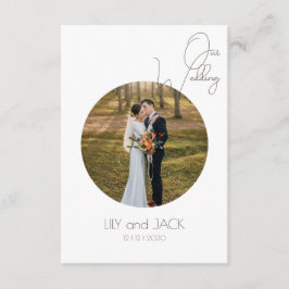 丸写真ミニマルなエンクロージャカーの日付を保存 エンクロージャーカード