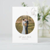 丸写真ミニマルなエンクロージャカーの日付を保存 エンクロージャーカード (スタンド正面)