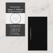 丸型のユニークな白黒のミニマリスト 名刺 (正面/裏面)