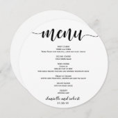 丸型の結婚式ディナーメニューカード（お皿用） メニュー (正面/裏面)