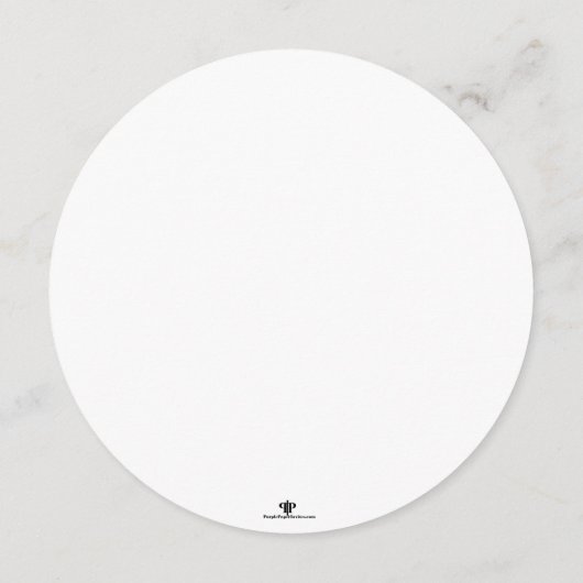 丸型の結婚式ディナーメニューカード（プレート用） メニュー (裏面)