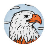 丸型まな板 アメリカの雄大なハクトウワ鷹 カッティングボード (正面)
