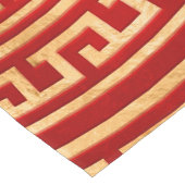 丸型ギリシャの蛇行オーナメント – 赤金ゴールド ショートテーブルランナー (コーナー)