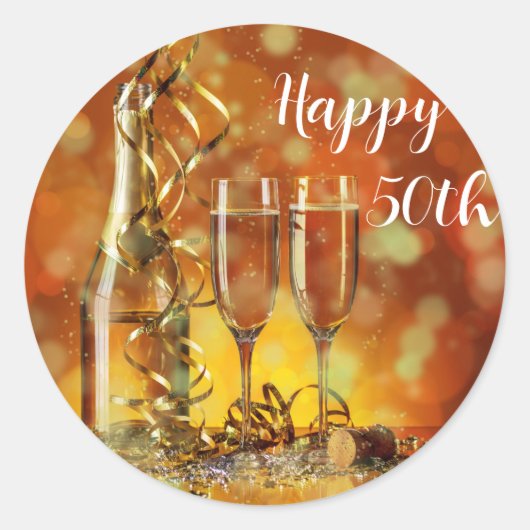 丸型ステッカー ハッピー50周年記念 ラウンドシール (正面)