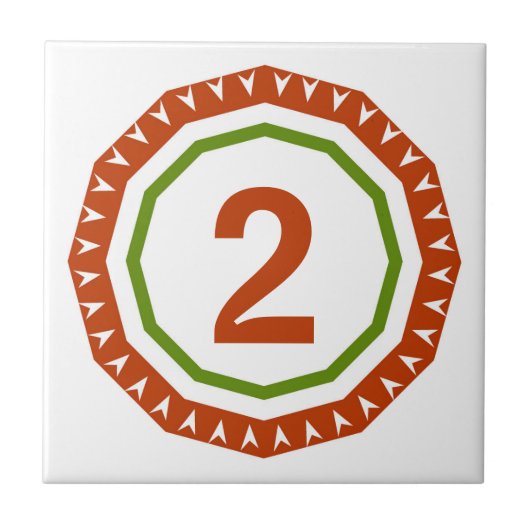 丸型スペインの家屋番号瓦 タイル (正面)