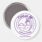 丸型セラミックマグネット（紫ロゴ付き） マグネット (正面/裏面)