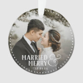 丸型ニュー結婚ア結婚した&アクメリーリルオーナメント オーナメント (正面)