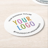丸型パルプボード紙コースターカスタムズのロゴブランド ラウンドペーパーコースター (アングル)