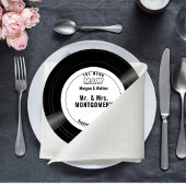 丸型ビニール結婚レコードのメニューとモノグラム メニュー