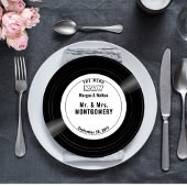 丸型ビニール結婚レコードのメニューとモノグラム メニュー