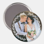 丸型ビンテージ額縁 モノグラム写真 マグネット (正面/裏面)