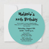 丸型ビーチバレーボール 誕生日パーティー招待状 招待状 (裏面)