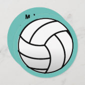 丸型ビーチバレーボール 誕生日パーティー招待状 招待状 (正面/裏面)