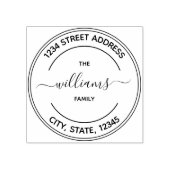 丸型ロゴ | 家族名 返送先住所 ラバースタンプ (インプリント)