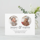 丸型写真 合同誕生日招待状 招待状 (スタンド正面)