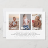 丸型写真 合同誕生日招待状 招待状 (裏面)