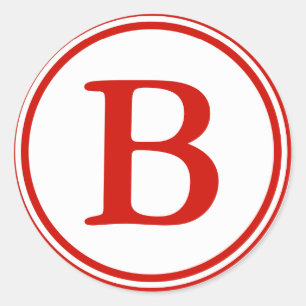 丸型封筒用シールとモノグラム – 赤と白 ラウンドシール