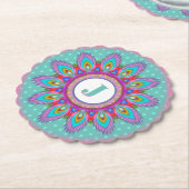 丸型紙コースターサイケデリックカスタムイニシャル ペーパーコースター (アングル)
