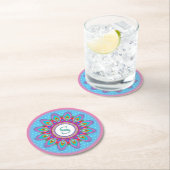 丸型紙コースターサイケデリックカスタムイニシャル ラウンドペーパーコースター (インサイチュ)