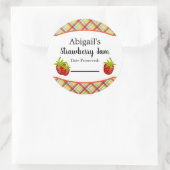 丸型缶詰ラベル いちご フルーツ ラウンドシール (バッグ)