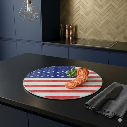 丸型 カッティングボード アメリカ国旗 愛国 USA