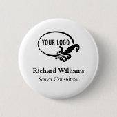 丸型 名刺ピン バックボタン 企業ロゴ 缶バッジ (正面)
