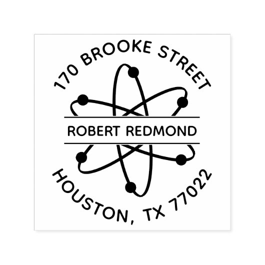 丸型 返信住所 アトム スタンプ 自己インク式 (デザイン)