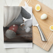 丸太にキャンディーを載せたキュートなクリスマス格言 キッチンタオル (四つ折り)