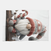 丸太にキャンディーを載せたキュートなクリスマス格言 キッチンタオル (横)