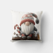 丸太にキャンディーを載せたキュートなクリスマス格言 クッション (正面)