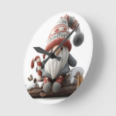 丸太にキャンディーを載せたキュートなクリスマス格言 ラウンド壁時計 (傾斜)