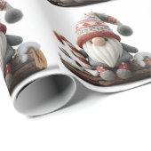 丸太にキャンディーを載せたキュートなクリスマス格言 ラッピングペーパー (ロールコーナー)