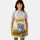 丸太に座ったかわいいコアラ2匹 エプロン (インサイチュ)