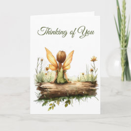 丸太に座る孤独な妖精 カード