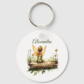 丸太に座る孤独な妖精 キーホルダー (裏面)