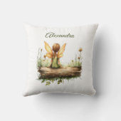 丸太に座る孤独な妖精 クッション (裏面)