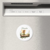 丸太に座る孤独な妖精 マグネット (インサイチュ (食洗機))