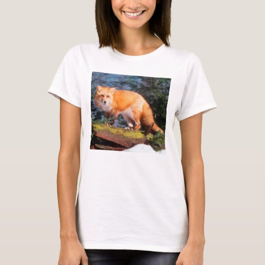 丸太のアカギツネ Tシャツ (正面)