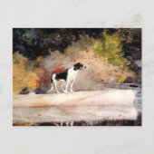 丸太のウィンズローホーマーに乗った犬 ポストカード (正面)