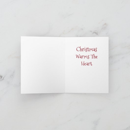 丸太のクリスマスの挨拶状の詩のカエル シーズンカード (内部)