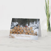 丸太の山 カード (正面)