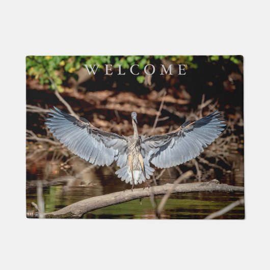 丸太の素晴らしい青鷲 ドアマット (正面)