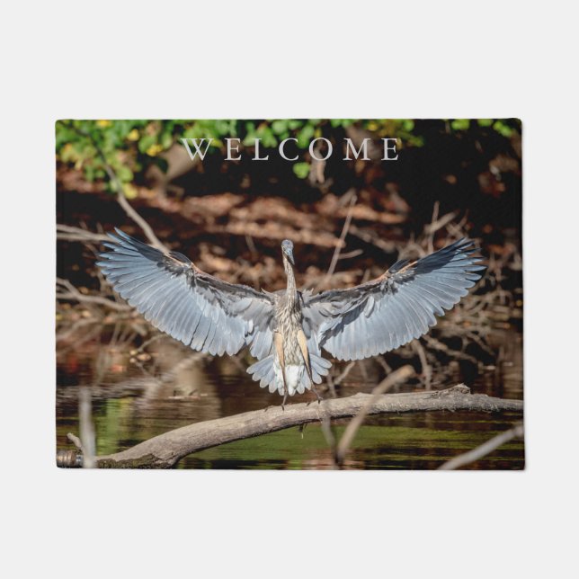 丸太の素晴らしい青鷲 ドアマット (正面)