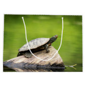 丸太の色彩の鮮やかなカメ ラージペーパーバッグ (裏面)