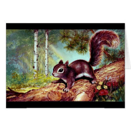 丸太の見つけられたヴィンテージのリス