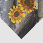 丸太ひまわり茶色の黄色のヴィンテージアート 薄葉紙 (詳細)