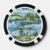 丸太上のカエル湖 ポーカーチップ (裏面)