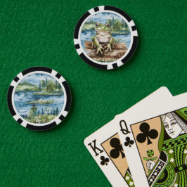 丸太上のカエル湖 ポーカーチップ